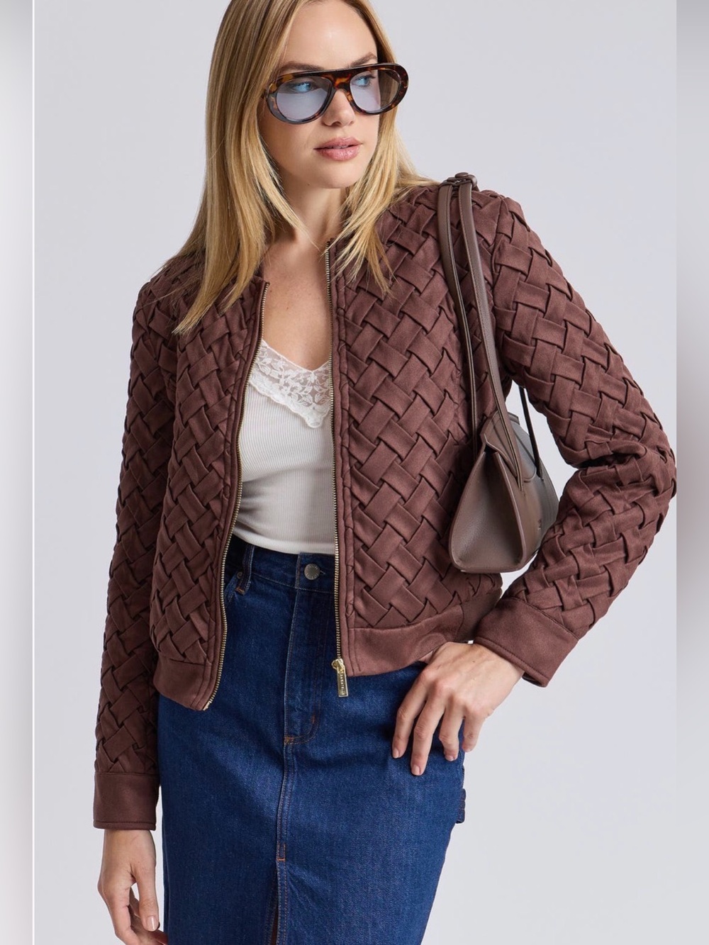 Bagatelle collection woman’s Woven Bomber Jacket NEW